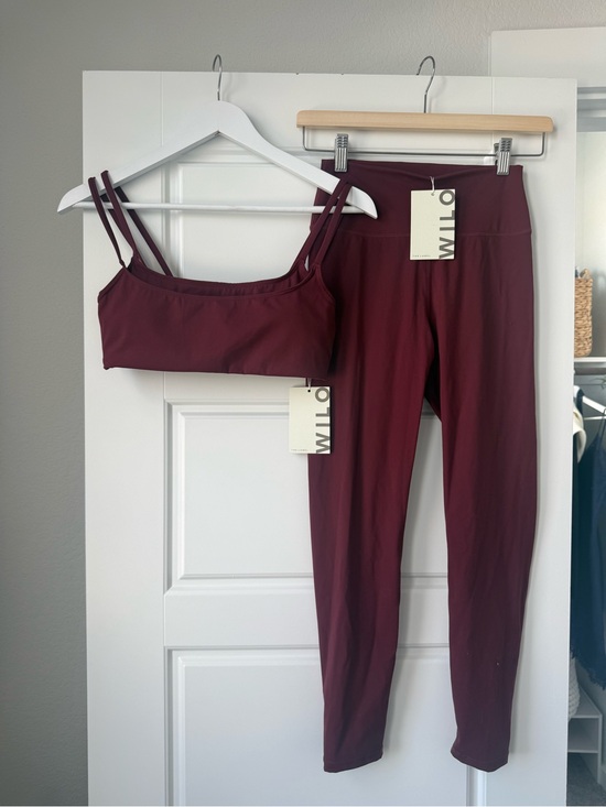 Wilo The Label Pants - NWT WILO Burgundy Double-Strap Sports Bra & High-Waist Leggings Set, Small